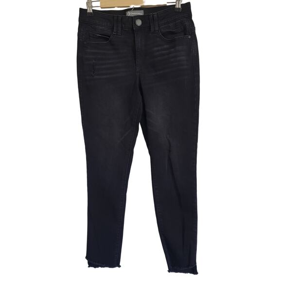 Democracy Ab Technology Jeans Women’s Size 8 Black Skinny Ankle Distressed - Picture 2 of 11